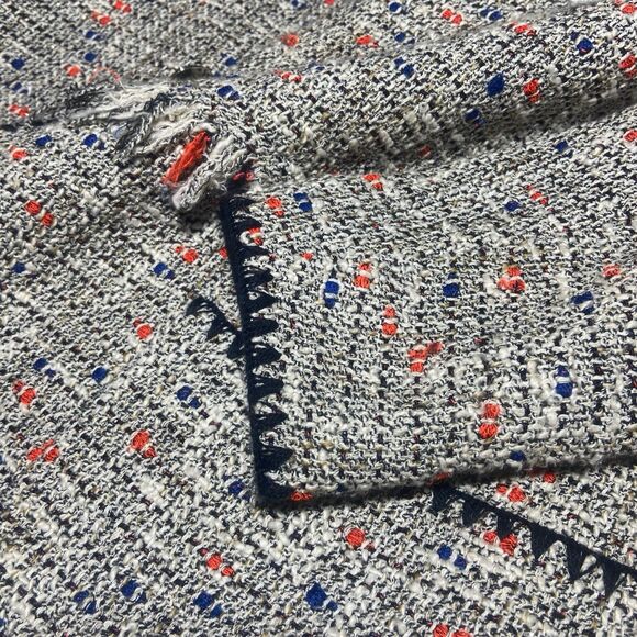 Zara Women Elongated Blazer Fringe Tweed Coat Jacket Size XS Multicolor Academia - Picture 9 of 12